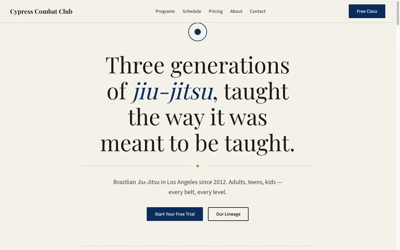 Lineage template home page preview