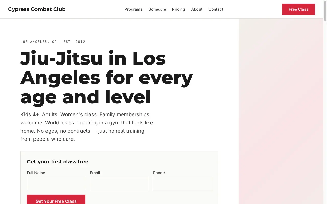 Mat Time template home page preview